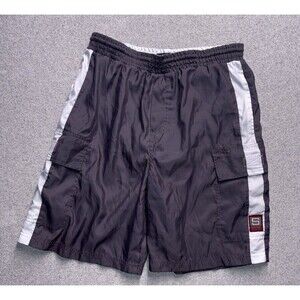 Vintage Spalding Mesh Lined Cargo Shorts/Swim Trunks Gray Men’s Medium